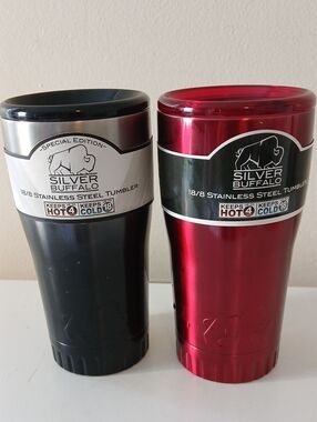 Silver Buffalo Stainless Steel Tumbler - Black
